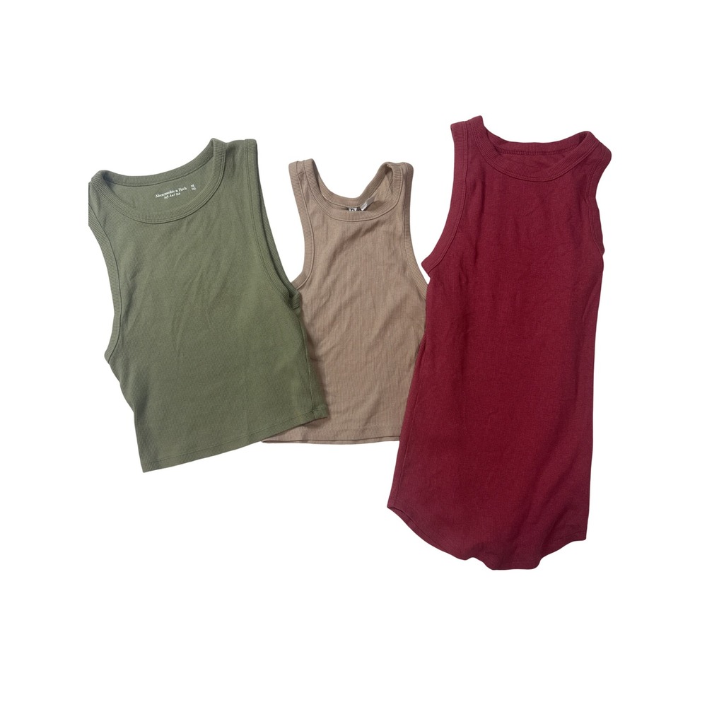 Abercrombie H&M A New Day Tank Top 3 piece Bundle Women XS Excellent Ribbed Crop